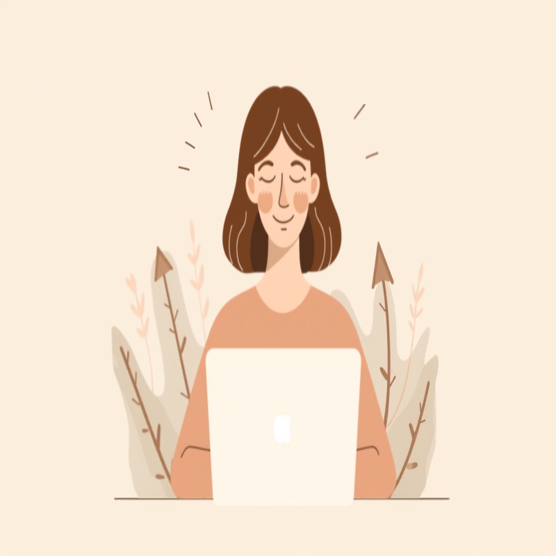 はじめての一歩を踏み出す女性のイラスト